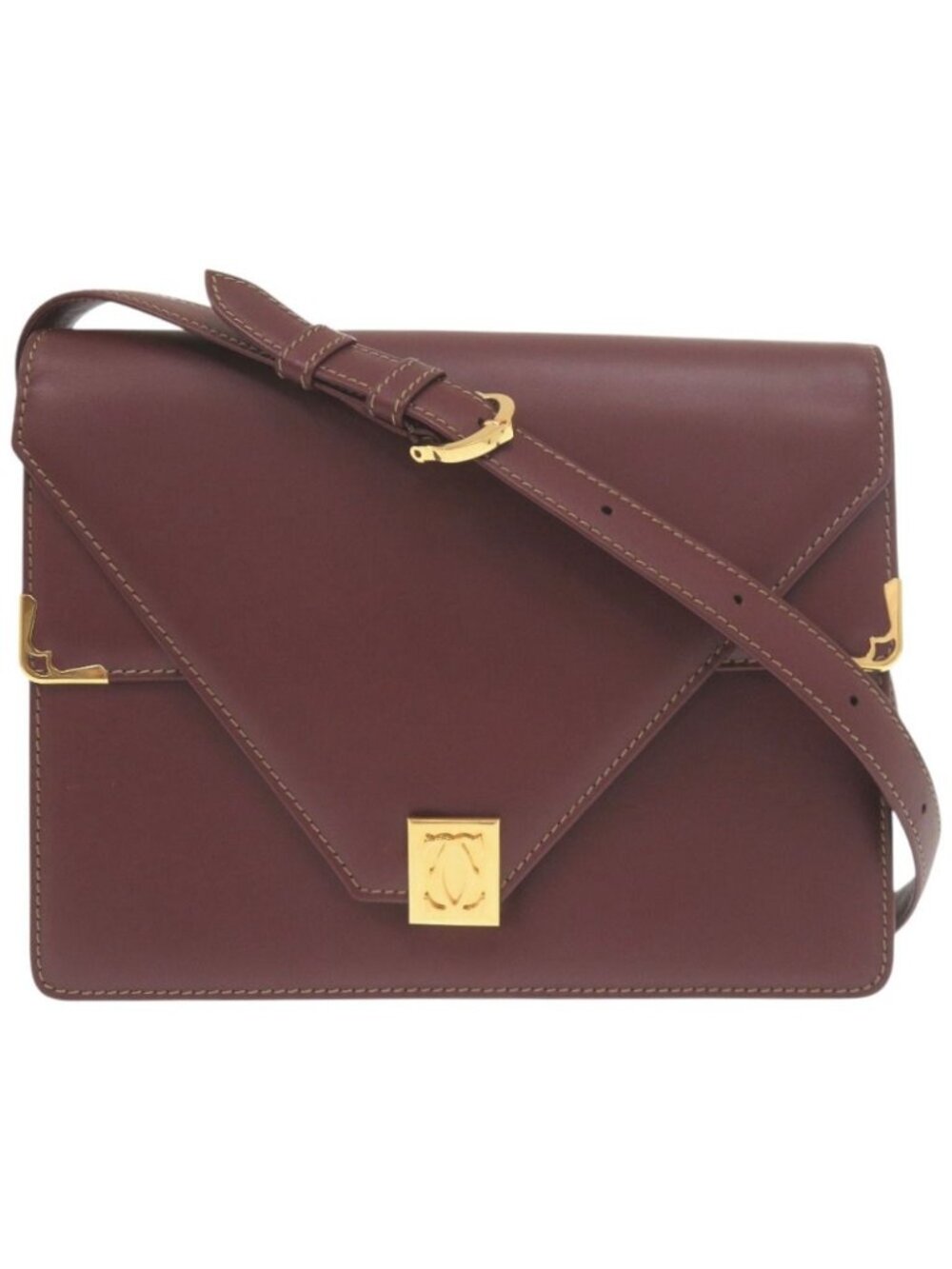 Cartier Must Line Leather Bordeaux Shoulder Bag